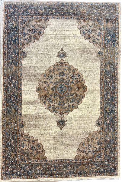 Passion Casablanca 5 foot by 8 foot Area Rug (cream / grey)