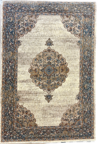Passion Casablanca 5 foot by 8 foot Area Rug (cream / grey)