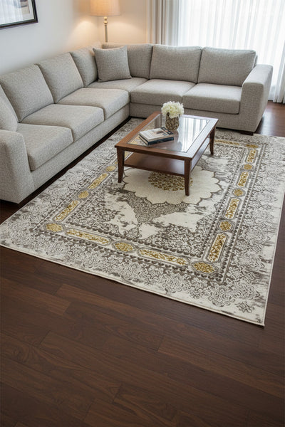 Nadia Saffron & Ivory Classic Rug
