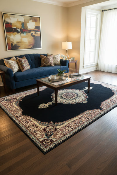 on the floor of a living room